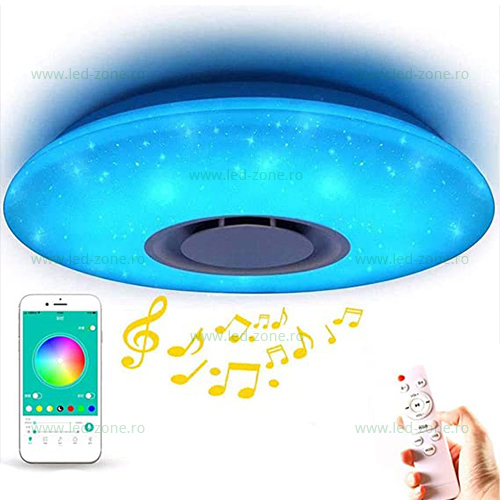 Plafoniera LED 72W RGBW Difuzor Bluetooth Telecomanda LZ3088 - led-zone.ro