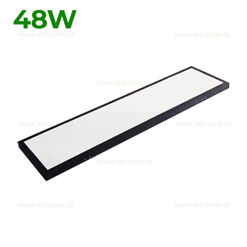  Panou LED 48W 120x30cm Aplicat Negru Backlight - led-zone.ro