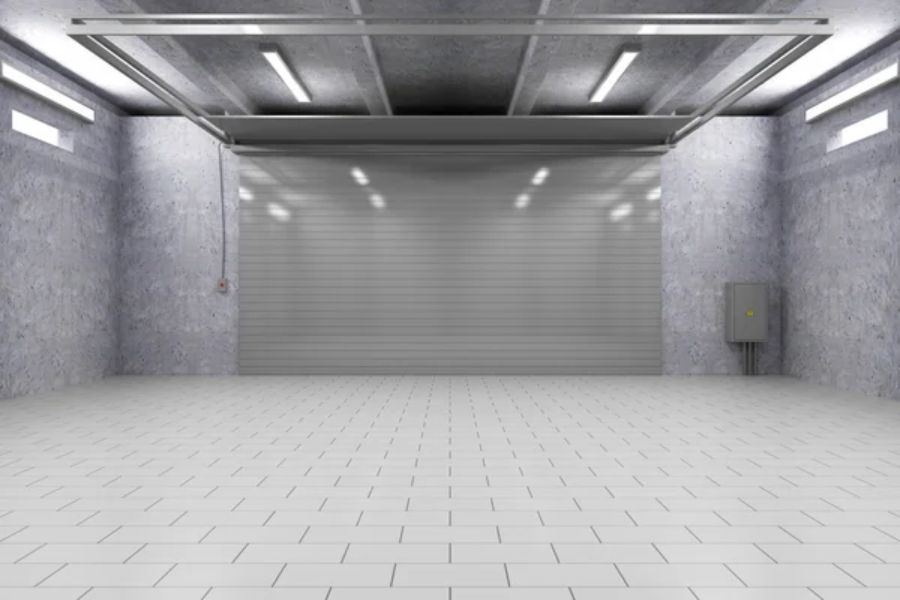 Iluminarea garajului, garaj alb, led-zone.ro