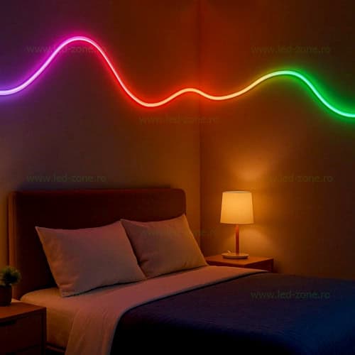 Kit Neonflex LED RGB Digital Muzical 5m Telecomanda si Telefon - led-zone.ro