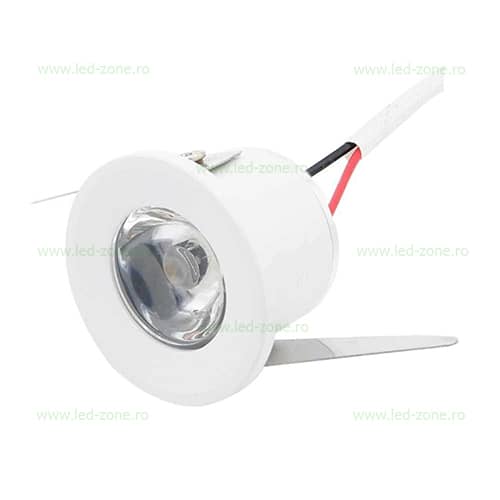 Spot LED 1W Mini Incastrat Rotund Alb - ledzone.ro