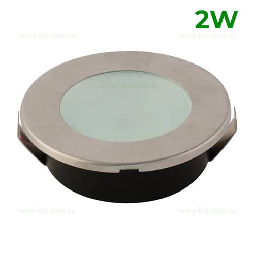 Spot LED 2W Rotund Argintiu Angela - ledzone.ro
