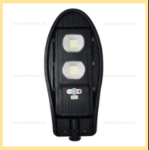 Lampa LED Iluminat Stradal 100W Solara cu Senzor Miscare si Telecomanda - LED-Zone.ro