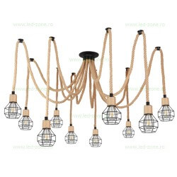 Lustra Rustic Spider 10 Socluri E27 LZ9761 - ledzone.ro