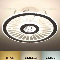 Lustra LED 80W cu Ventilator 3 Funcții Dimabilă cu Telecomandă LZ6703-410 - ledzone.ro