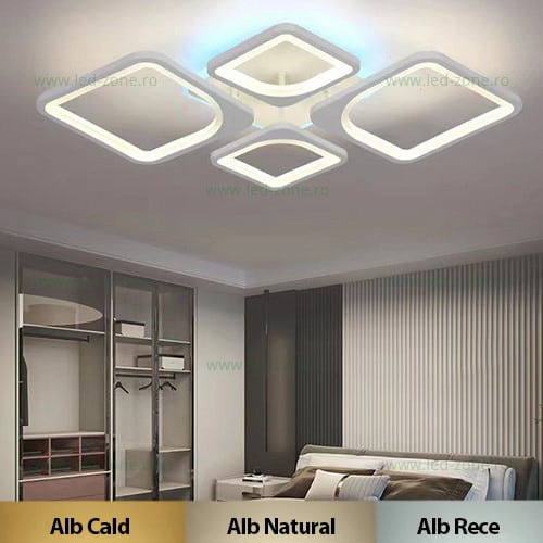 Lustra LED 116W 3 Functii Dimabila cu Telecomanda LZ6604-2+2+RGB, led-zone.ro