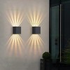 Aplica LED 2x3W Exterior Patrata Neagra Multi Fascicul LZ2126