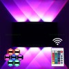 Aplica LED 2x3W Exterior Negru LZ2056-6 RGB Telecomanda