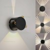 Aplica LED 2x3W Exterior Rotunda Neagra Multi Fascicul LZ2125