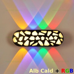 Aplica LED 2x4W Exterior Negru 3 Functii LZ8226-8