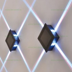 Aplica LED 4x2W Exterior Negru Patrata