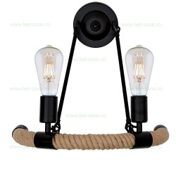 Aplica 2 Socluri E27 Rustic ROPE2W