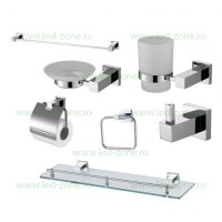 ACCESORII BAIE - Reduceri Set Complet Accesorii Pentru Baie Cromat LZ28600 Promotie