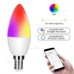 Bec LED E14 6W Lumanare RGBWW Smart Tuya