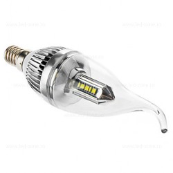 Bec LED E14 4W Flacara Clar Corn 