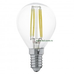 Bec LED E14 4W Filament Glob Clar G45