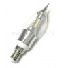 Bec LED E14 4W Flacara Clar Argintiu