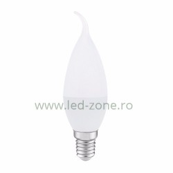 Bec LED E14 5W Flacara Mat Plastic