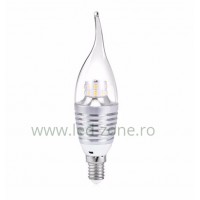 BECURI LED E14 - Reduceri Bec LED E14 5W Flacara Clar Argintiu SMD2835 Promotie