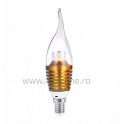 Bec LED E14 5W Flacara Clar Auriu SMD2835