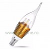 Bec LED E14 5W Flacara Clar Auriu SMD2835