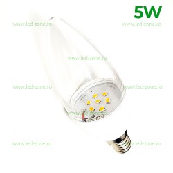 Bec LED E14 5W Lumanare Clar ABS