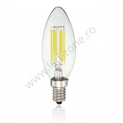 Bec LED E14 6W Filament Lumanare Clar