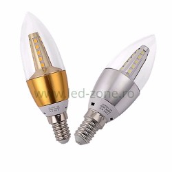 Bec LED E14 7W Lumanare Clar  SMD2835