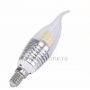 Bec LED E14 7W Flacara Clar Argintiu SMD2835