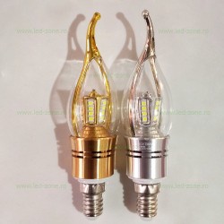 Bec LED E14 7W Flacara Transparent