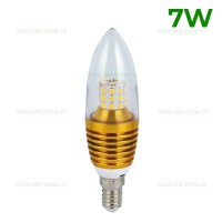 BECURI LED E14 - Reduceri Bec LED E14 7W Lumanare Clar Auriu SMD2835 Promotie