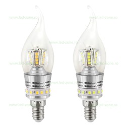 Bec LED E14 8W Flacara Clar