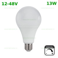 BECURI LED - Reduceri Bec LED E27 13W Glob Mat 12-48V Dimabil Promotie