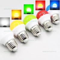 BECURI LED E27, Bec LED E27 2W Glob Mat Color, LED-Zone.ro