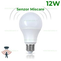 BECURI LED E27, Bec LED E27 12W Glob Mat 260 Grade Senzor Miscare, LED-Zone.ro