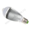 Bec LED E27 6W Aluminiu Senzor Miscare