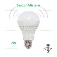 BECURI LED E27 - Reduceri Bec LED E27 7W Glob Mat 180 Grade Senzor Miscare Promotie