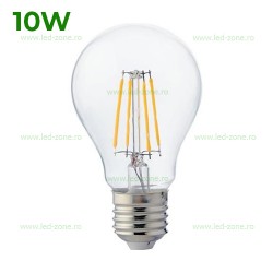 Bec LED E27 10W Filament Glob Clar