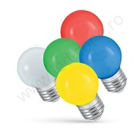 BECURI LED E27, Bec LED E27 1W Glob Mat Color, LED-Zone.ro