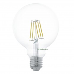 Bec LED E27 6W Filament Glob Clar G95