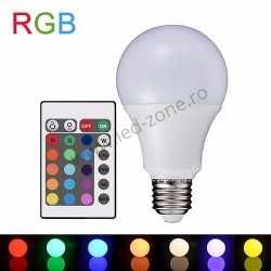 Bec LED E27 7.5W Glob Mat RGB Telecomanda