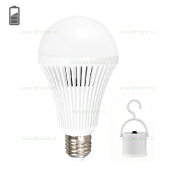 Bec LED E27 9W Glob Mat Acumulator