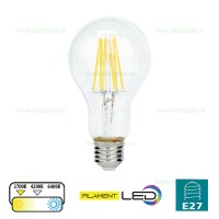 BECURI LED, Bec LED E27 15W Filament Glob Clar, LED-Zone.ro