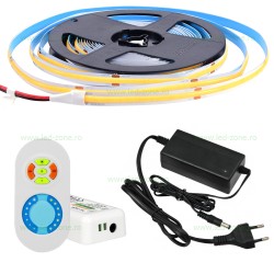 Kit Banda LED COB Rola 5m 12V Touch RF