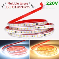 BENZI LED, Banda LED 2835 120 SMD/ML 220V Slim Autoadeziva Taiere 10cm, LED-Zone.ro
