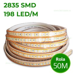 Banda LED 2835 198 SMD/ML 220V Taiere 11CM Rola 50m