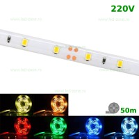 BENZI LED, Banda LED 2835 60 SMD/ML Silicon 220V Rola 50m, LED-Zone.ro