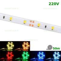 BENZI LED 220V - Reduceri Banda LED 2835 60 SMD/ML Silicon 220V Rola 50M Promotie