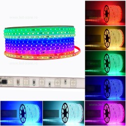 Banda LED 5050 60 SMD/ML RGB Digitala 220V Autoadeziva