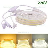 BENZI LED, Banda LED COB 220V Silicon Mat, LED-Zone.ro